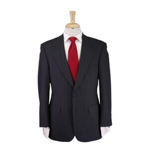 Brooks Brothers Suit Gray Chalkstripe Wool Stretch 2-Btn Suit 37S